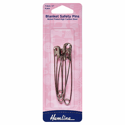 H416.4.NK Safety Pins: Blanket: 76mm: Nickel: 4 Pieces 